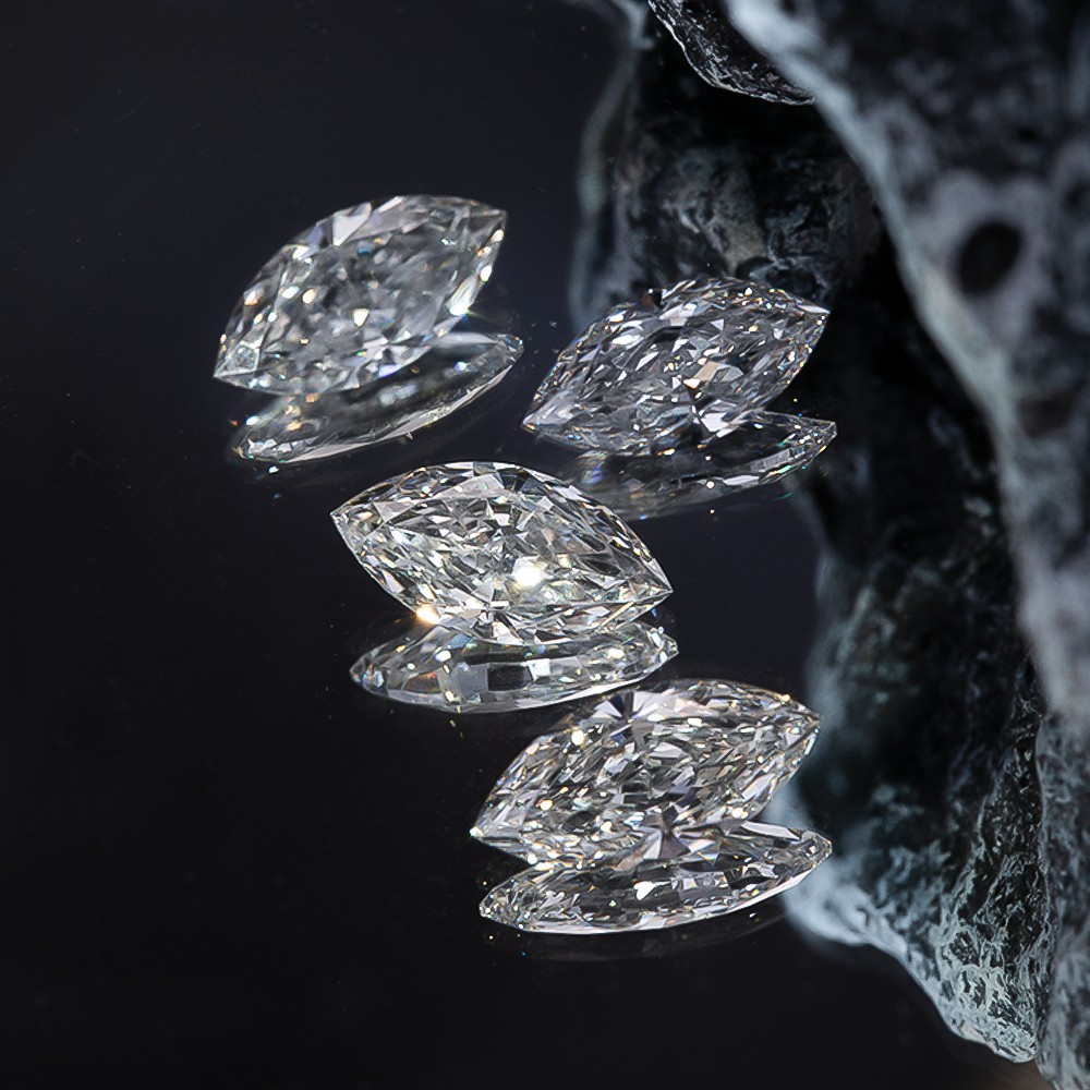 More stock Marquise shape Loose diamonds CVD white loose diamonds
