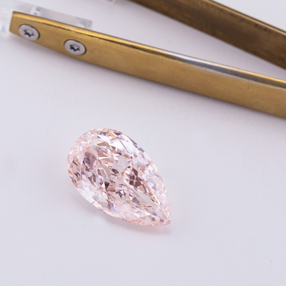 13.09ct large carat pink pear shaped IGI certificate loose diamond