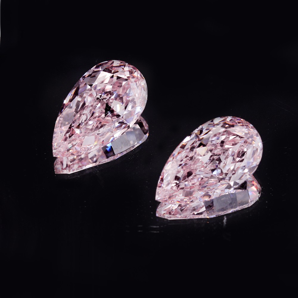 Large carat pink pear shaped pink diamond loose diamond