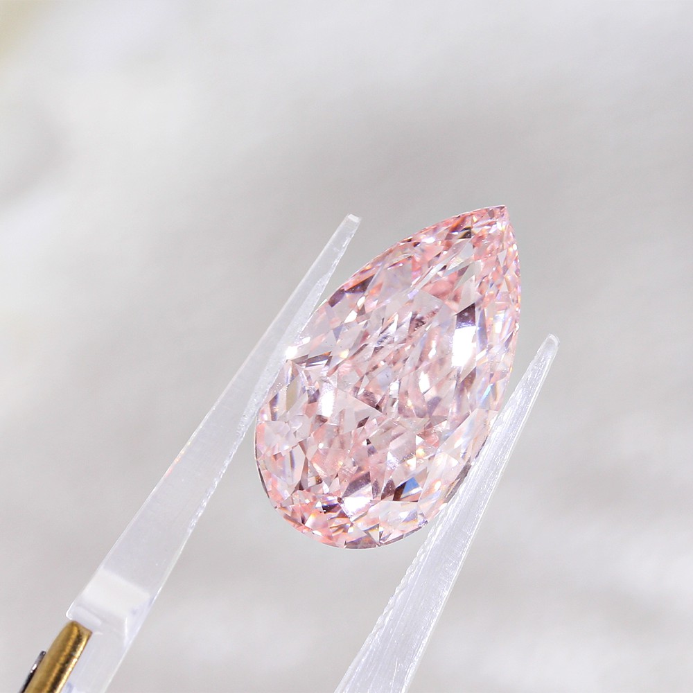 Large carat pink pear shaped pink diamond loose diamond