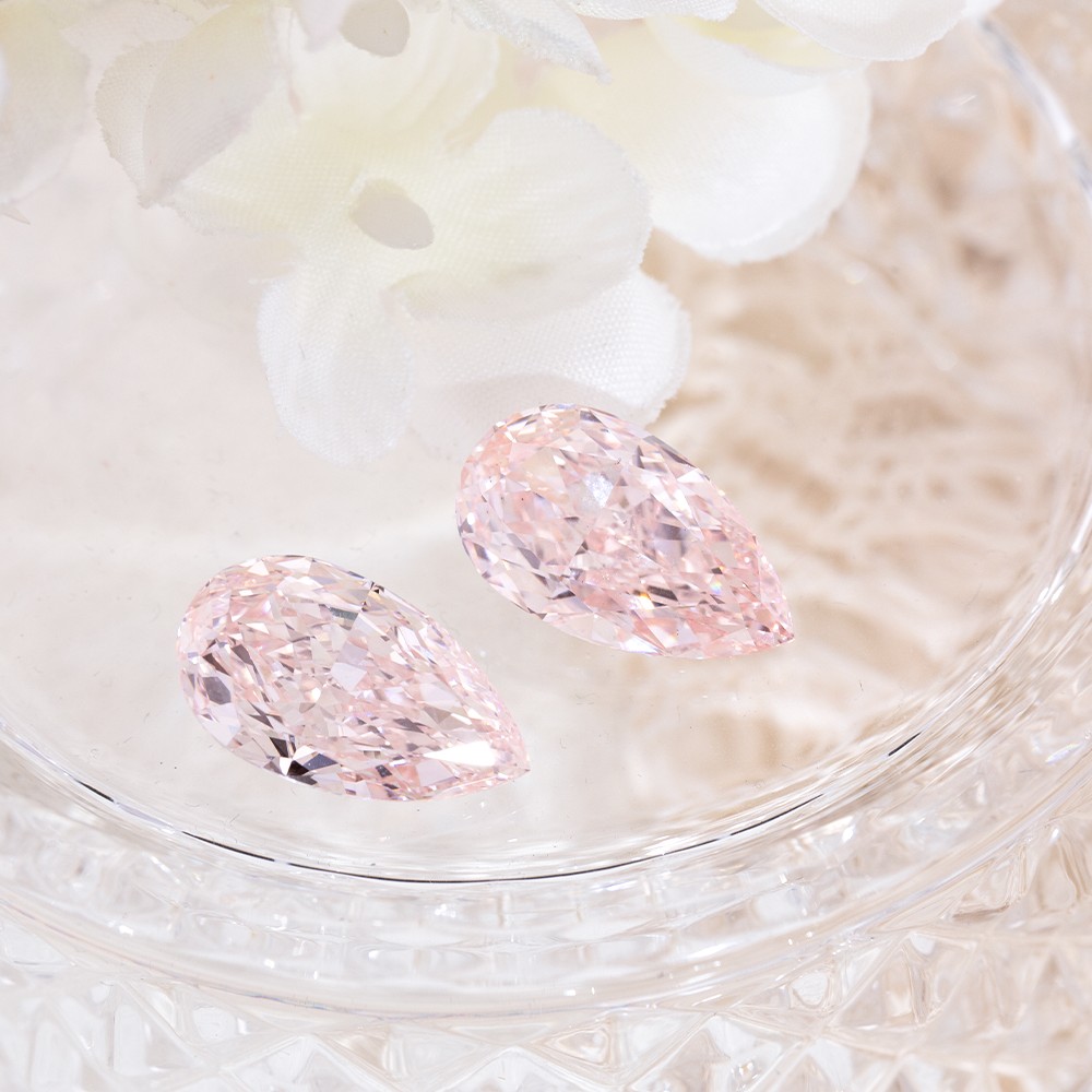 Large carat pink pear shaped pink diamond loose diamond