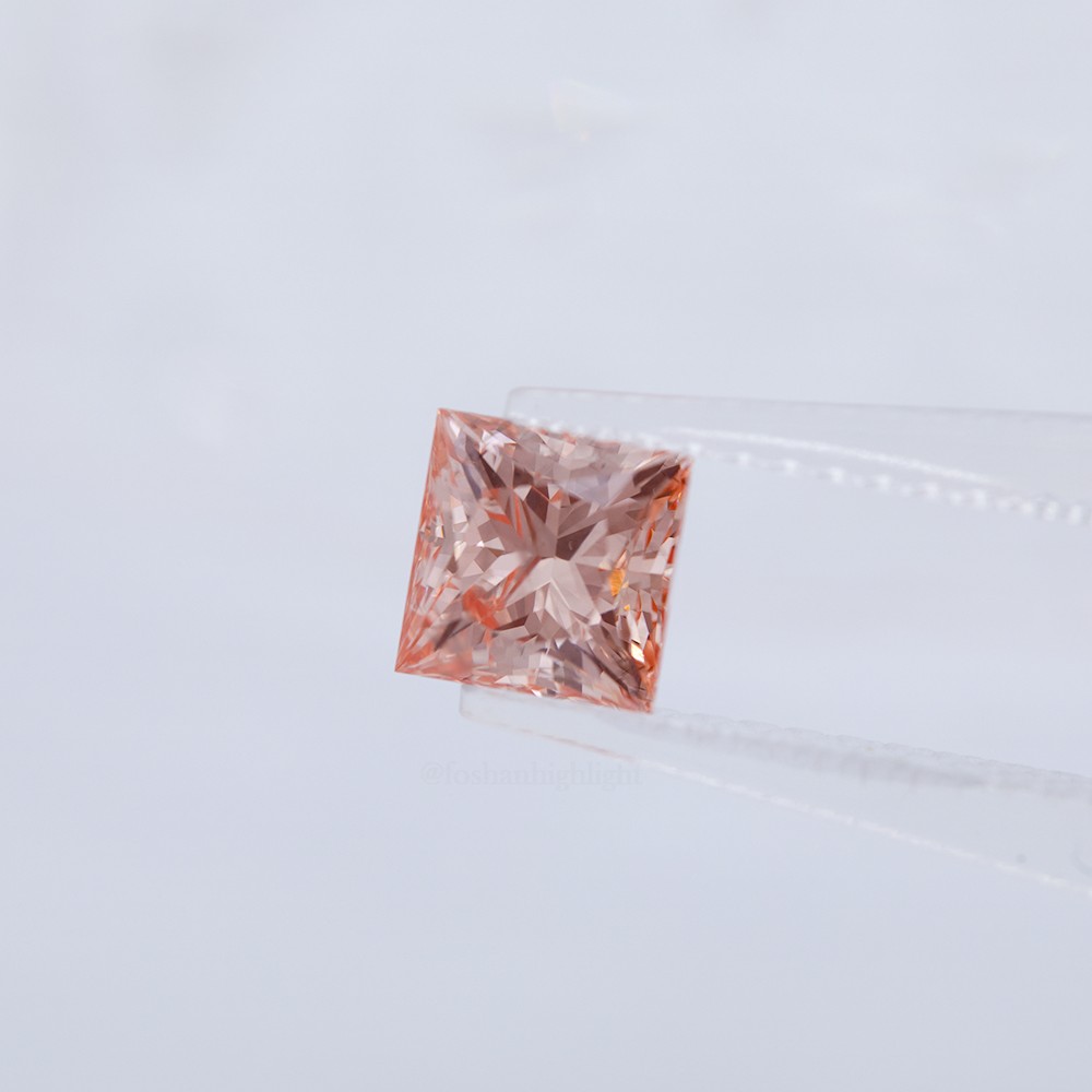 1.63ct Fancy Brownish Orange Princess-cut CVD Diamond