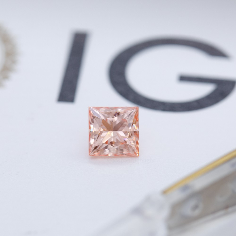 1.63ct Fancy Brownish Orange Princess-cut CVD Diamond