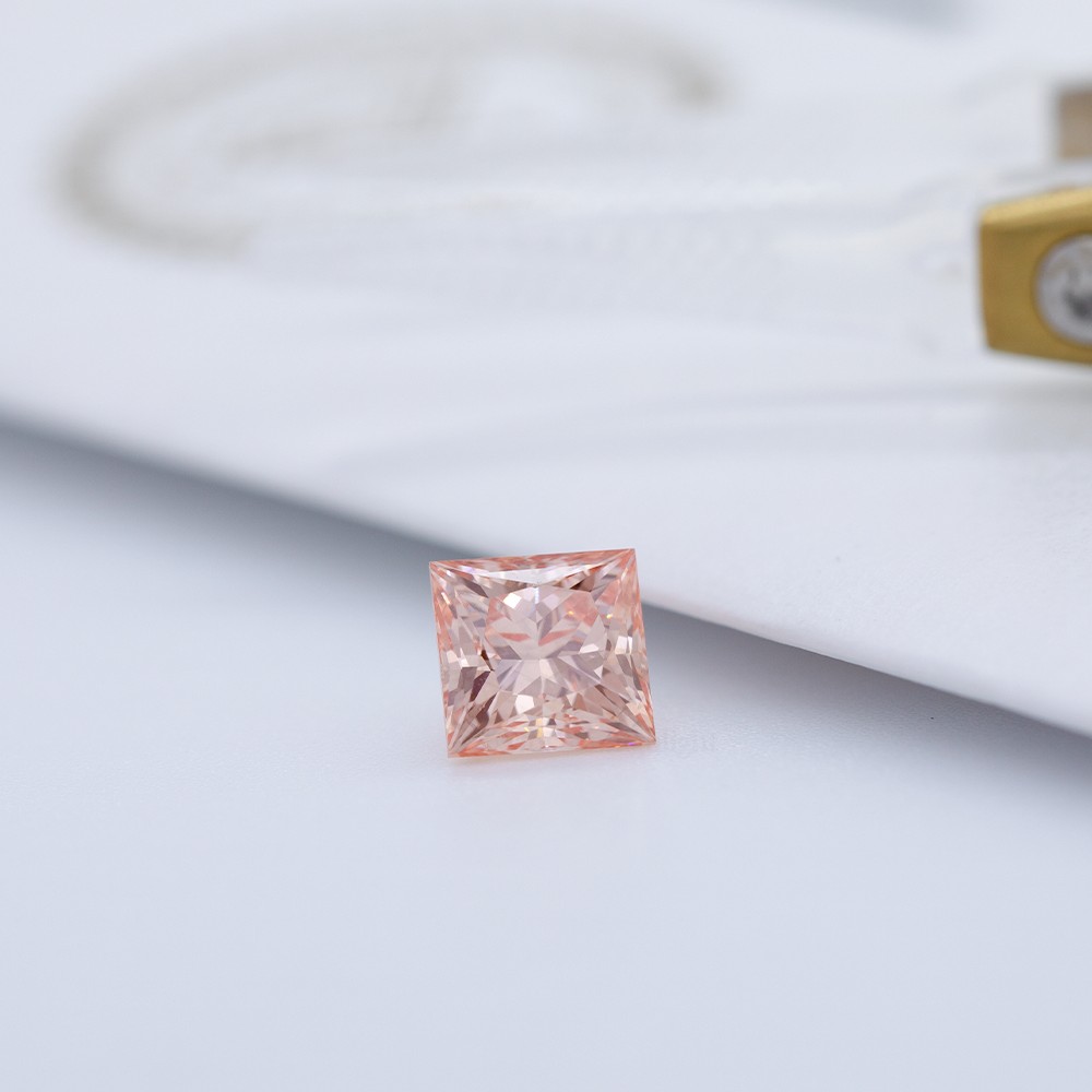 1.63ct Fancy Brownish Orange Princess-cut CVD Diamond