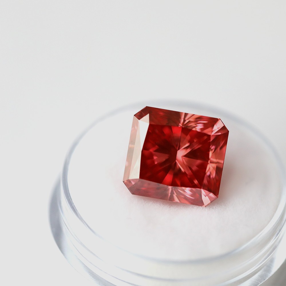 7.4ct Fancy Reddish Orange Radiant-cut CVD diamond