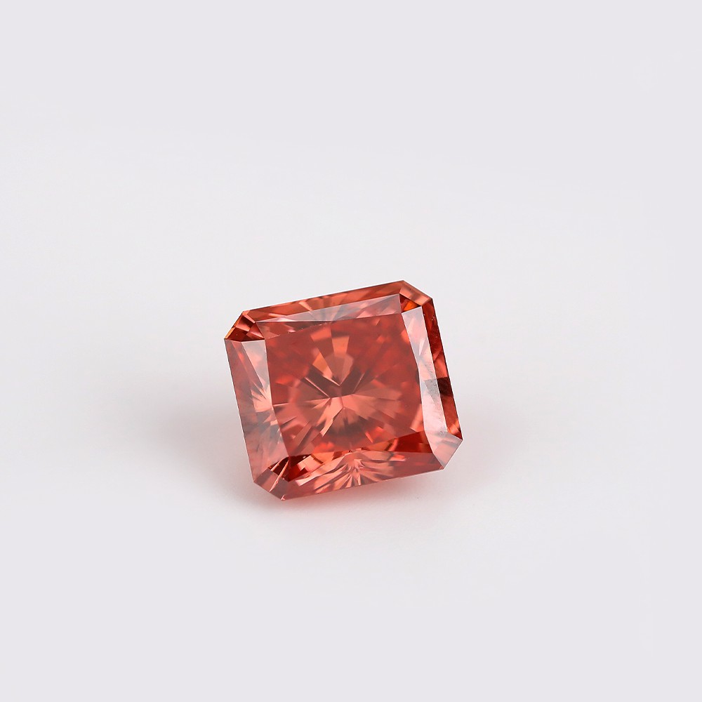 7.4ct Fancy Reddish Orange Radiant-cut CVD diamond