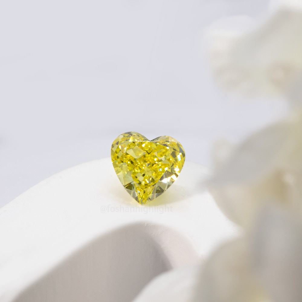 3.51ct Fancy Vivid Yellow Heart-Shaped CVD Diamond