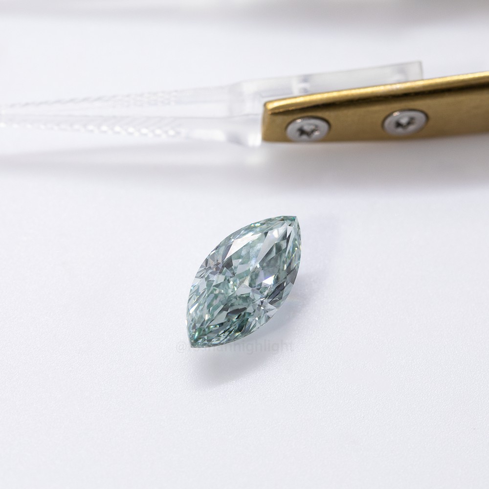 3.02ct Fancy Greyish Green Marquise CVD Diamond