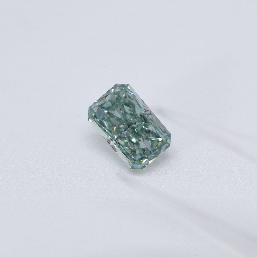 3.23ct Fancy Intense Greyish Green Radiant Cut CVD Diamond