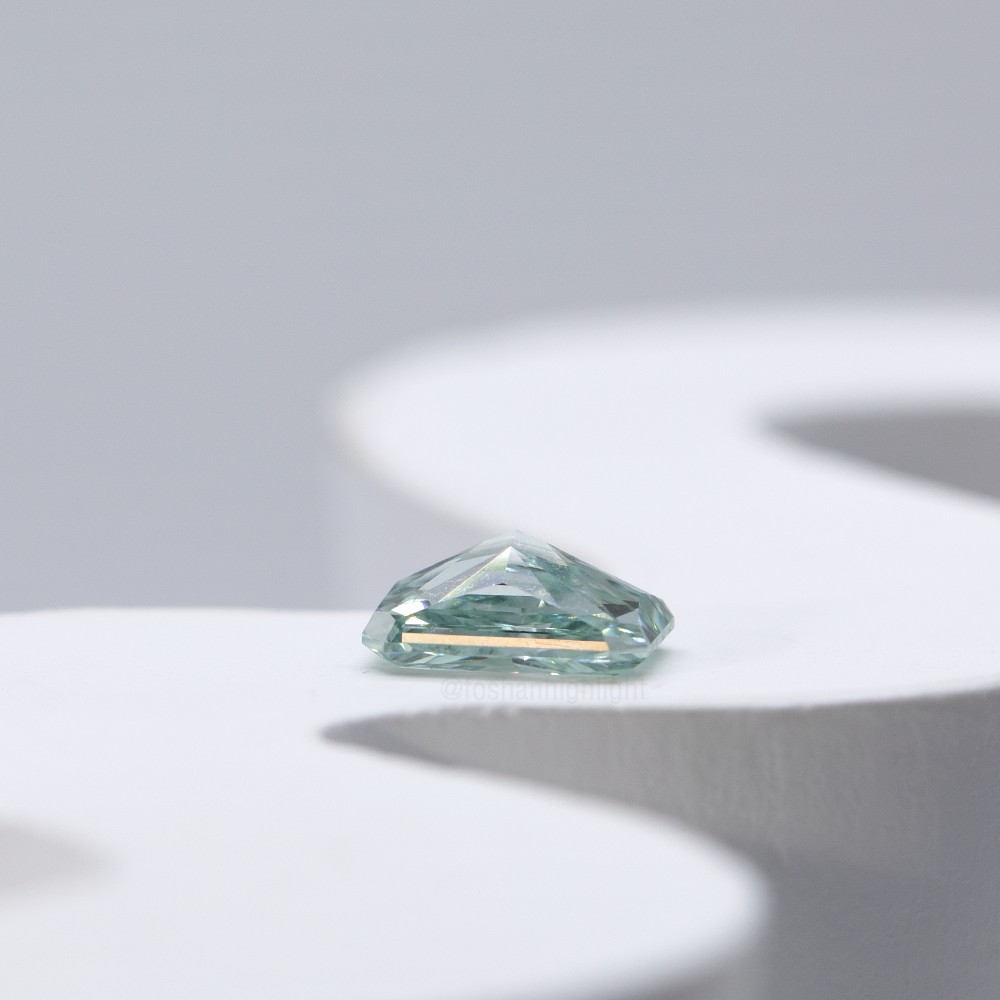 3.23ct Fancy Intense Greyish Green Radiant Cut CVD Diamond