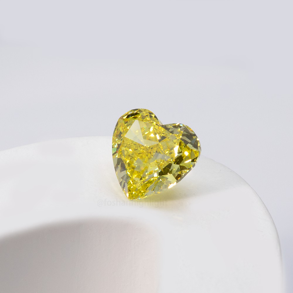 3.51ct Fancy Vivid Yellow Heart-Shaped CVD Diamond