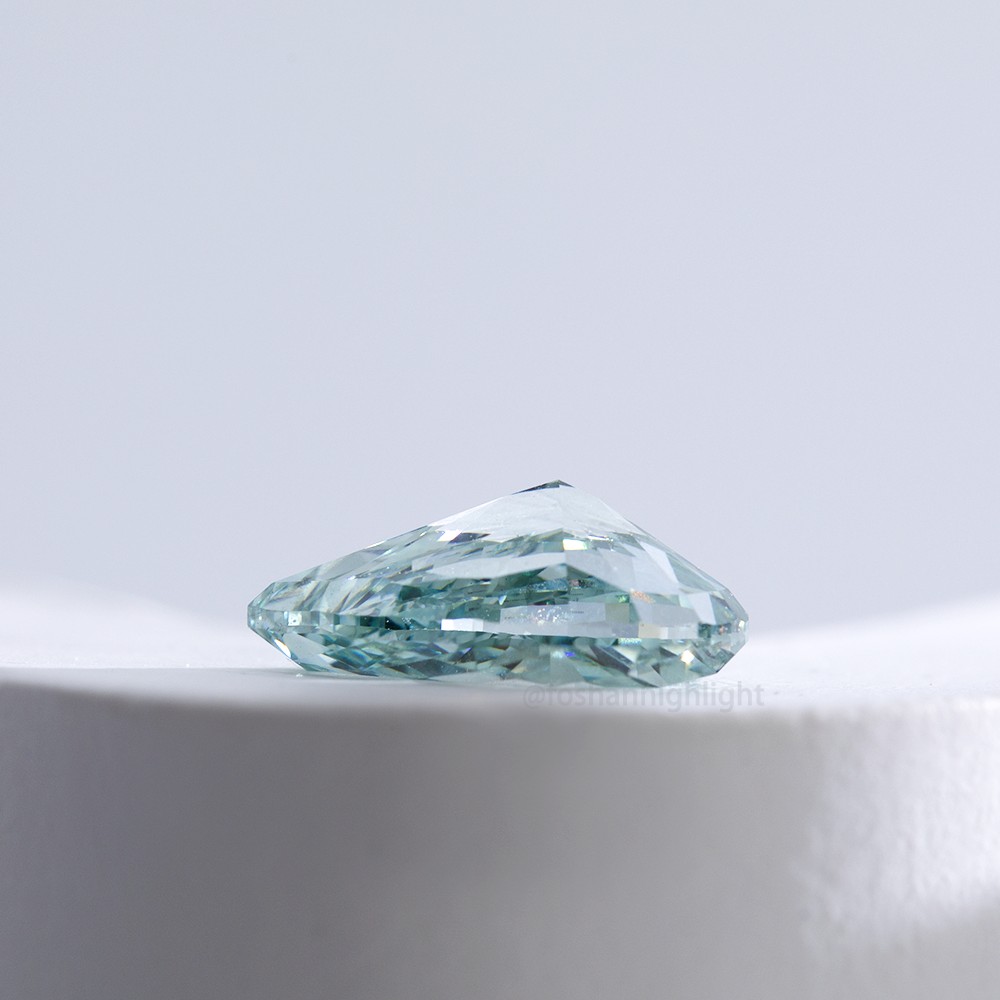 4.0ct Fancy Intense Greyish Green Pear-shaped CVD Diamond