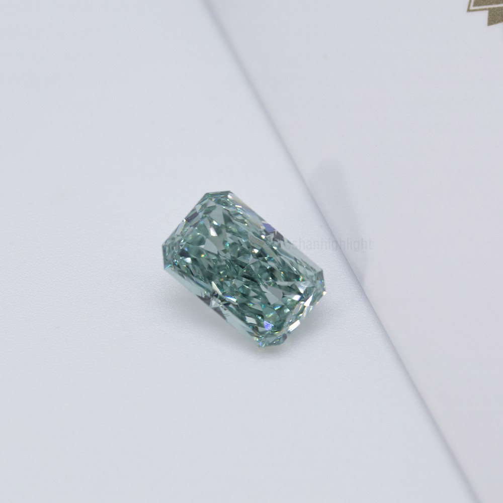 3.23ct Fancy Intense Greyish Green Radiant Cut CVD Diamond