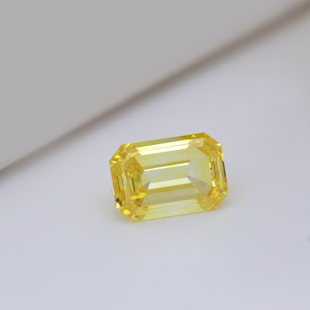 1.28ct Fancy Intense Yellow Emerald-shaped CVD Diamond