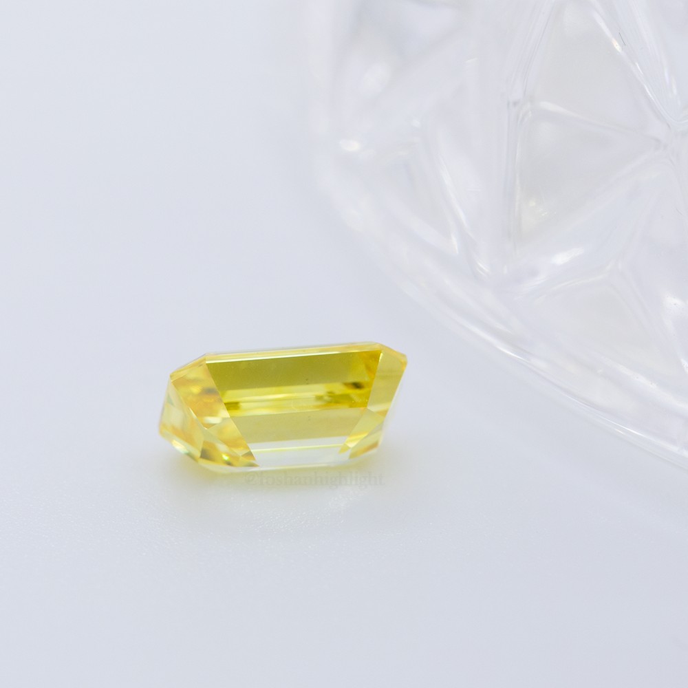 1.28ct Fancy Intense Yellow Emerald-shaped CVD Diamond
