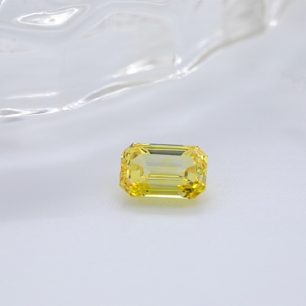 1.28ct Fancy Intense Yellow Emerald-shaped CVD Diamond