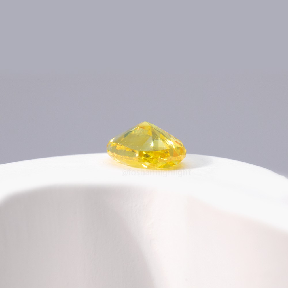 3.03ct Fancy Vivid Yellow Oval CVD Diamond