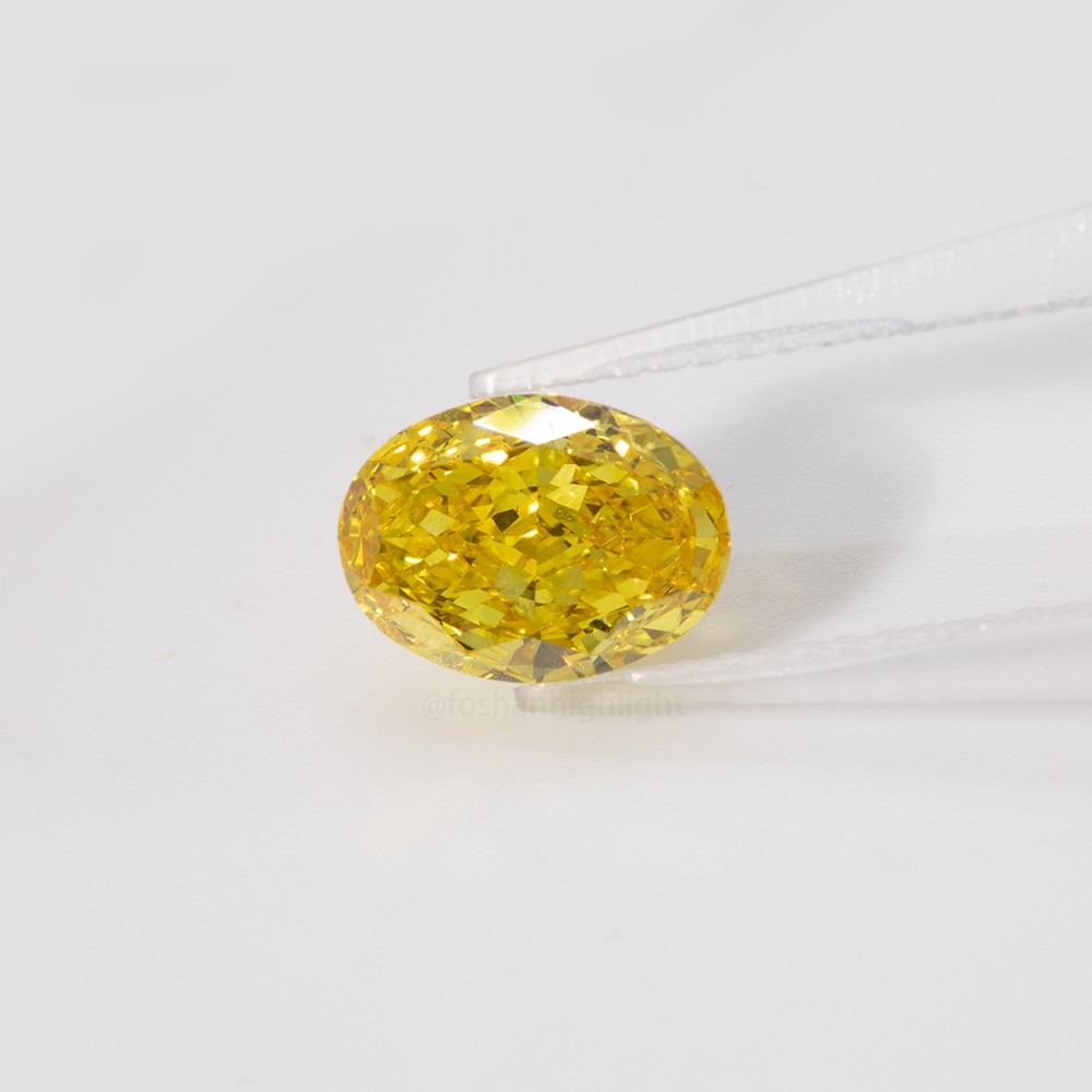 3.03ct Fancy Vivid Yellow Oval CVD Diamond