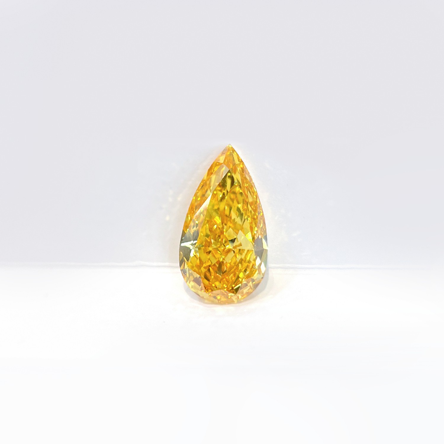 11.26ct Large Carat Fancy Vivid Yellow Pear Shape CVD Diamond