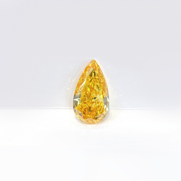 11.26ct Large Carat Fancy Vivid Yellow Pear Shape CVD Diamond