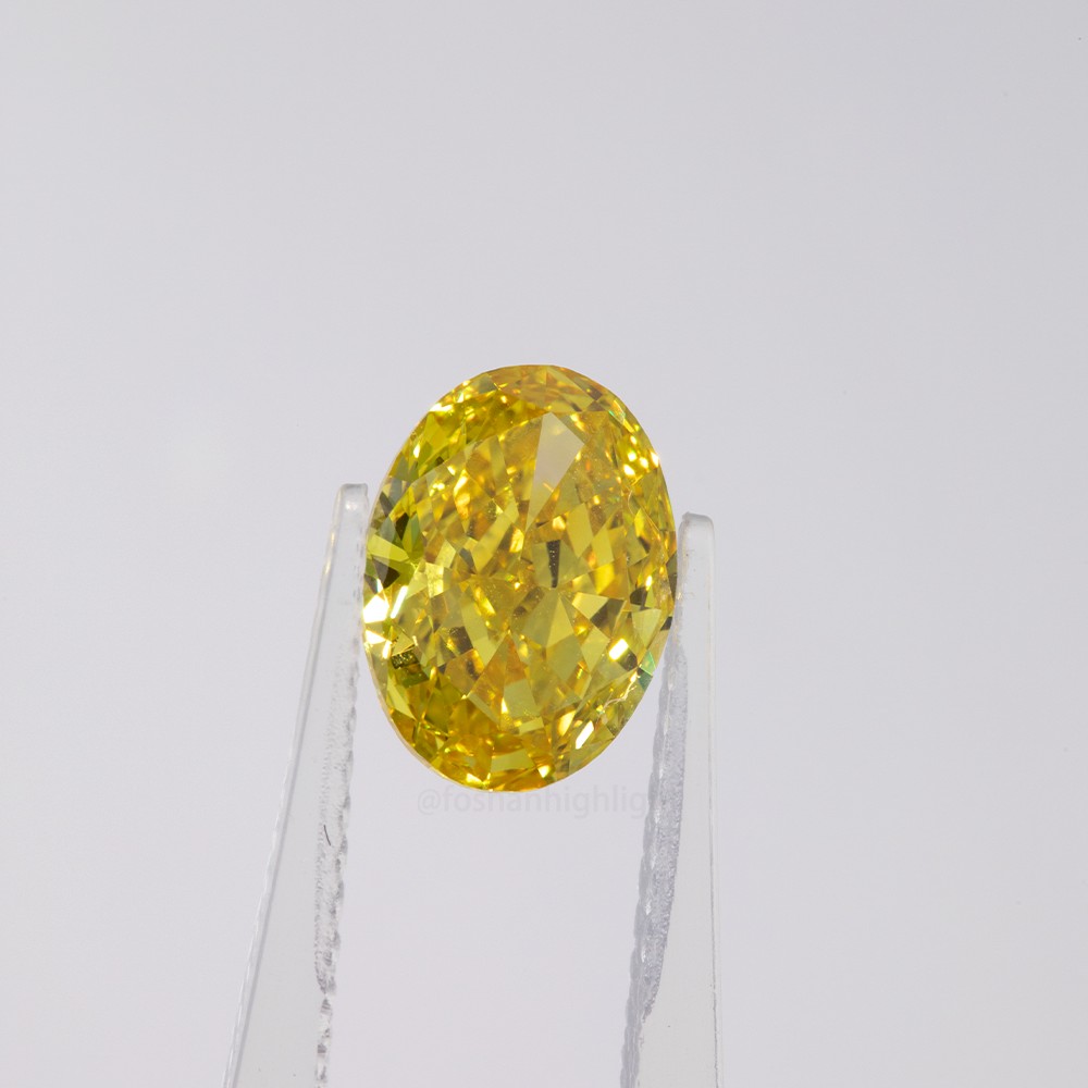 3.03ct Fancy Vivid Yellow Oval CVD Diamond