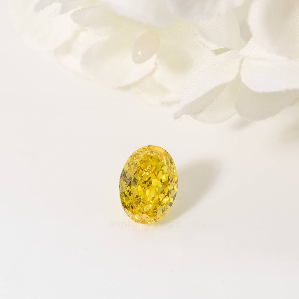 3.03ct Fancy Vivid Yellow Oval CVD Diamond
