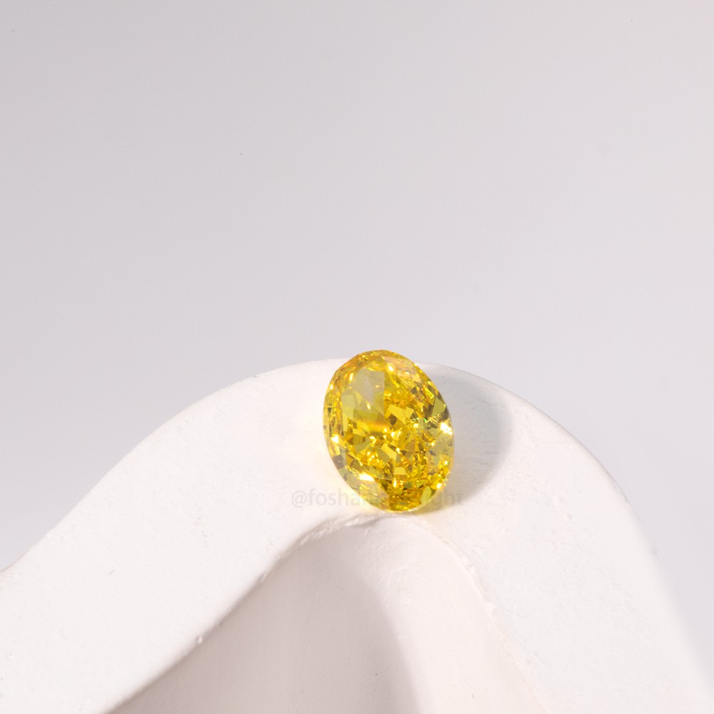 3.03ct Fancy Vivid Yellow Oval CVD Diamond