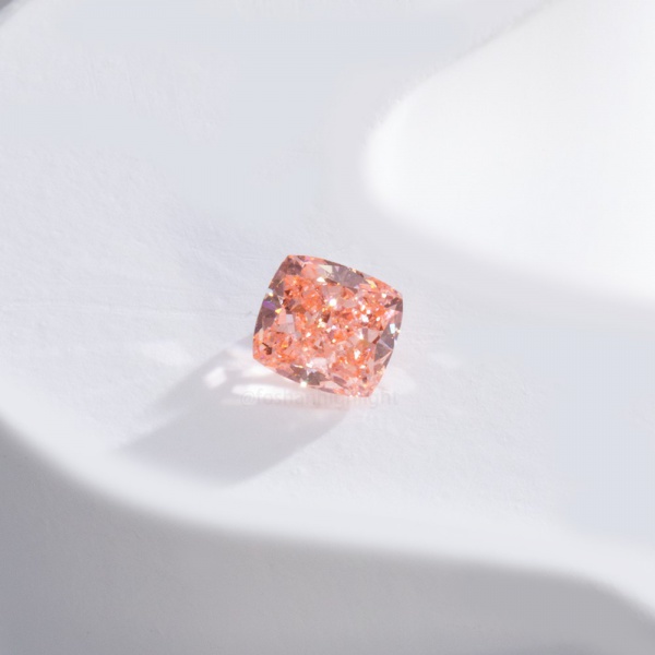 1.05ct Fancy Intense Orangy Pink Cushion-shaped CVD Diamond