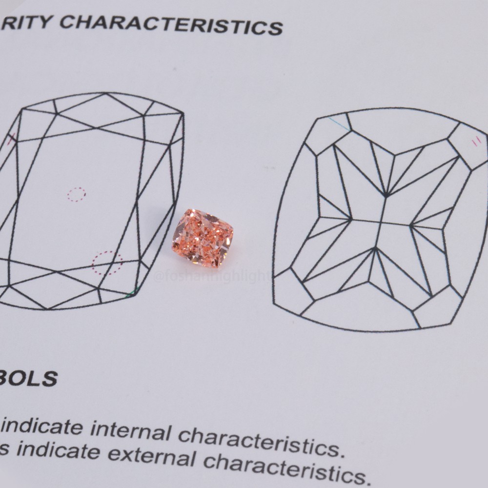 1.05ct Fancy Intense Orangy Pink Cushion-shaped CVD Diamond