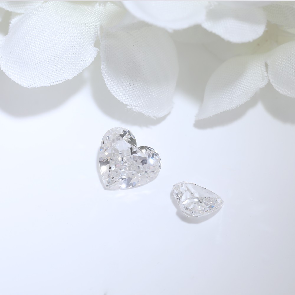 More Stock Heart Cut Loose Diamonds CVD White Loose Diamonds