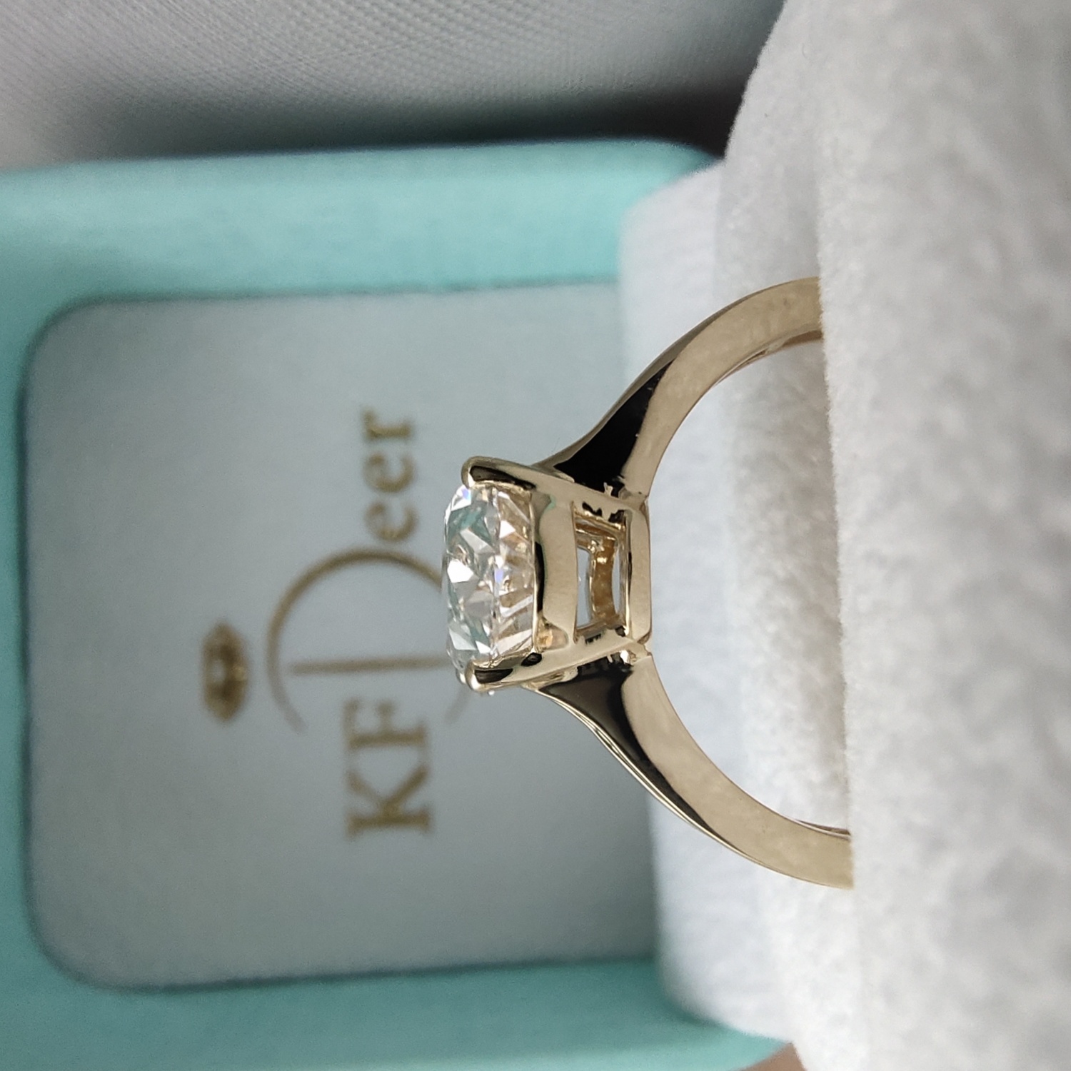 anillo de oro real lab crecido diamante anillo de oro cvd diamante anillo de bodas 18 k oro
