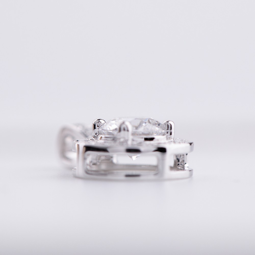 1ct collar de diamantes blancos redondos de 18k de diamantes de oro