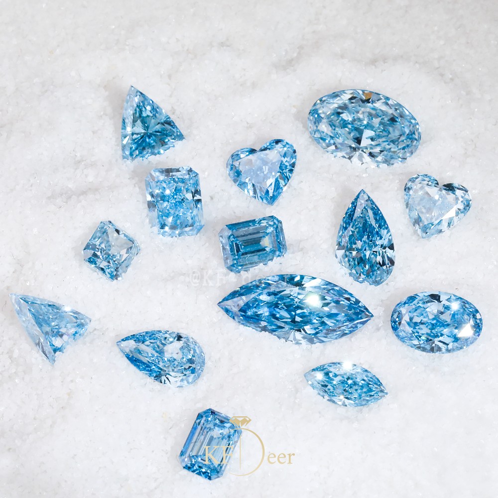 ¡Gran stock! ¡Colores brillantes! ¡Excelentes precios! Diamantes azules en muchas formas y cortes