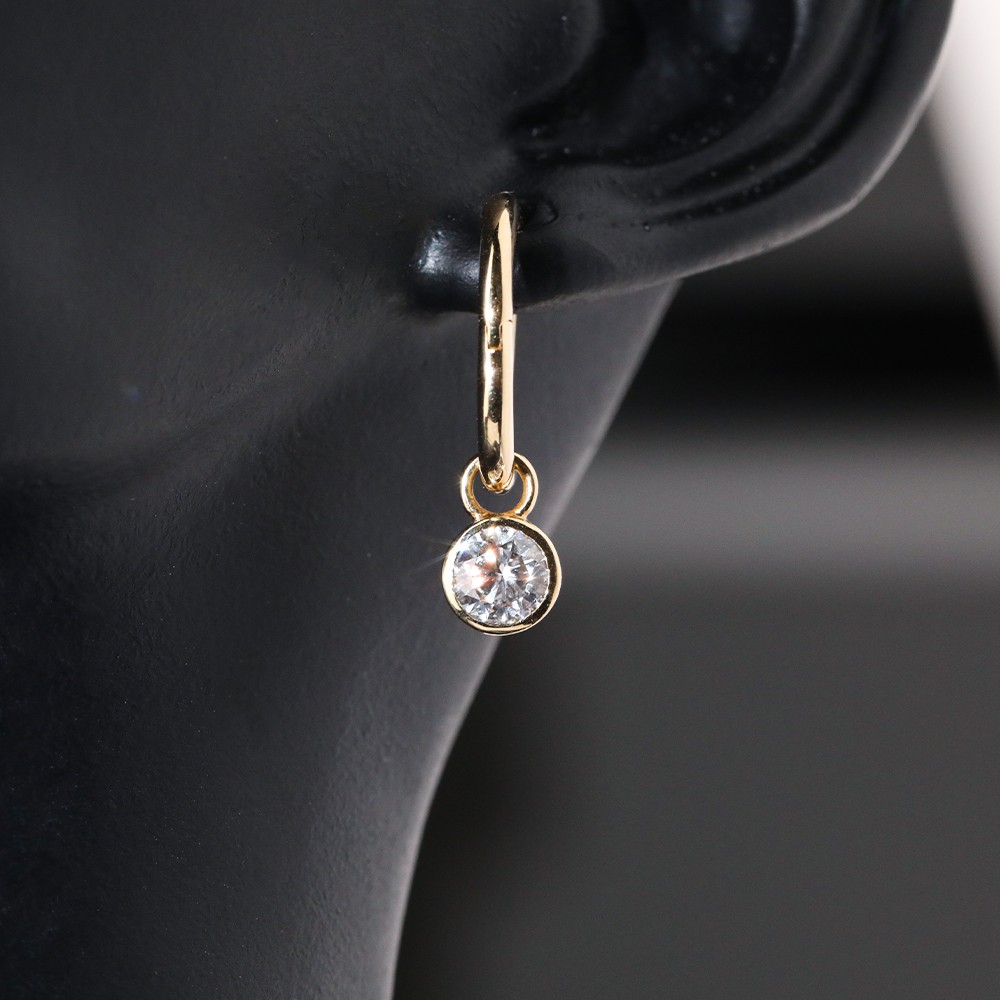 0.55ct diamantes redondos blancos 18k diseño de burbujas de oro pendientes de diamantes