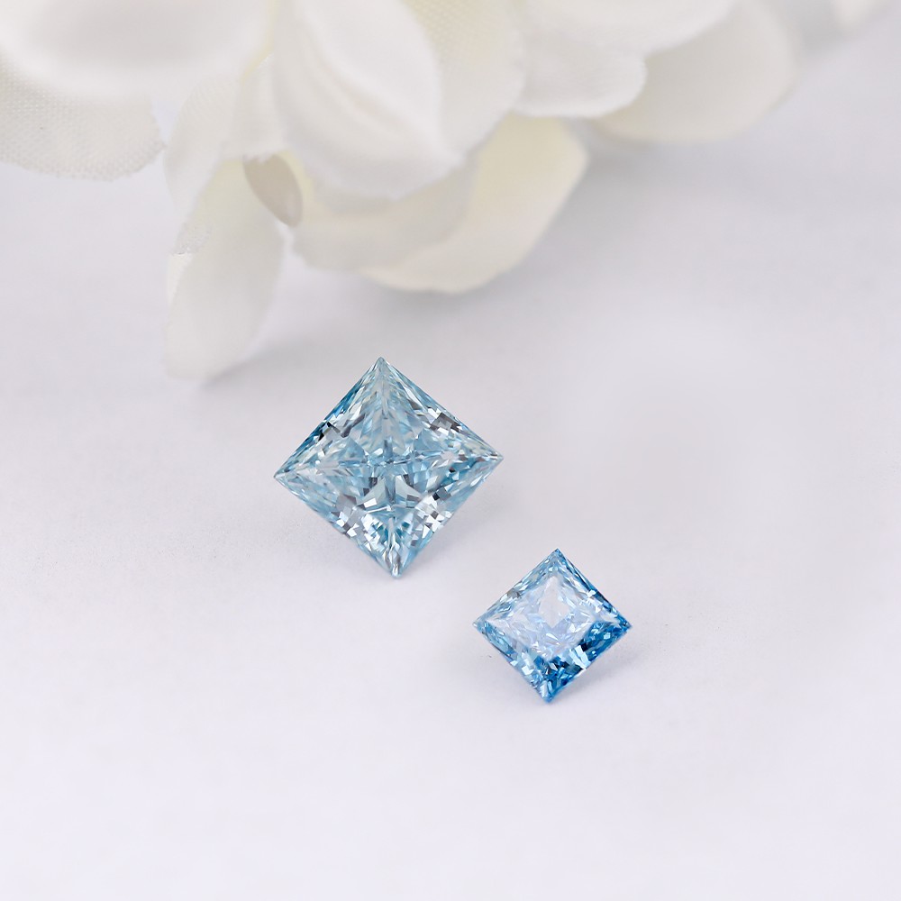 Amplia gama de parámetros Gran inventario Diamantes sueltos Talla princesa Diamantes azules CVD