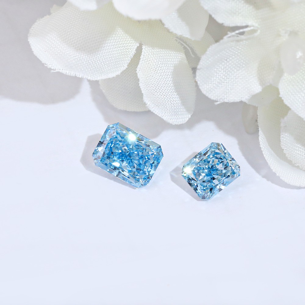 Amplia gama de parámetros Gran inventario Forma radiante Diamantes sueltos Diamantes azules CVD
