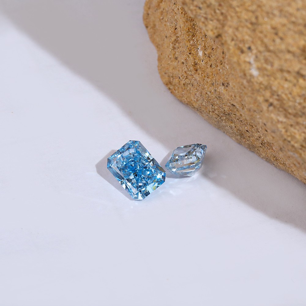 Amplia gama de parámetros Gran inventario Forma radiante Diamantes sueltos Diamantes azules CVD