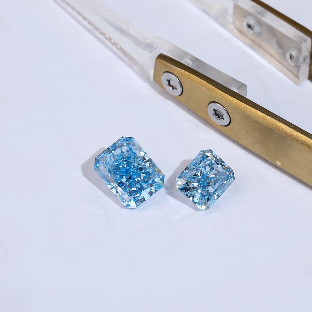 Amplia gama de parámetros Gran inventario Forma radiante Diamantes sueltos Diamantes azules CVD