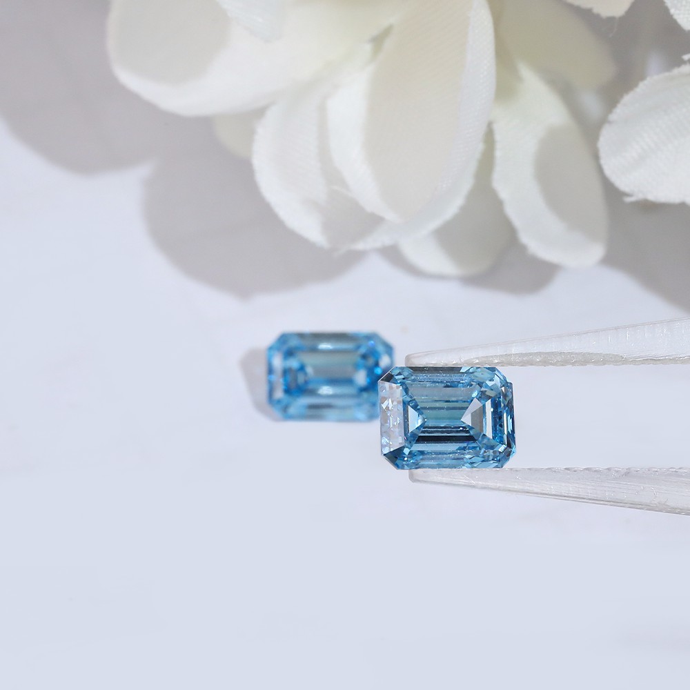 Amplia gama de parámetros Múltiples stocks Forma esmeralda Diamantes sueltos Diamantes azules CVD