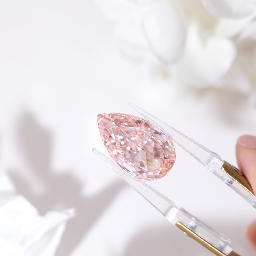 13.09ct diamantes a granel certificados IGI en forma de pera rosa de gran quilates