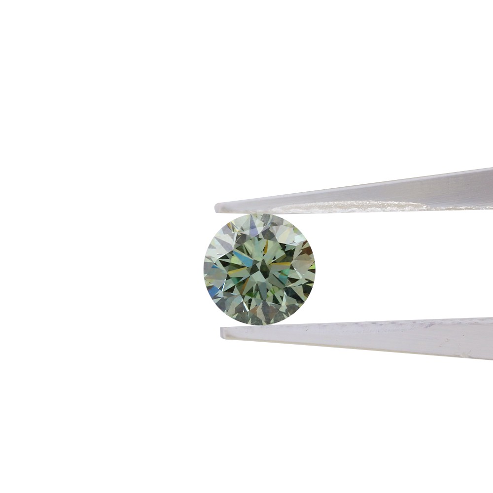 Diamante redondo verde CVD de 1,06 ct cultivado en laboratorio