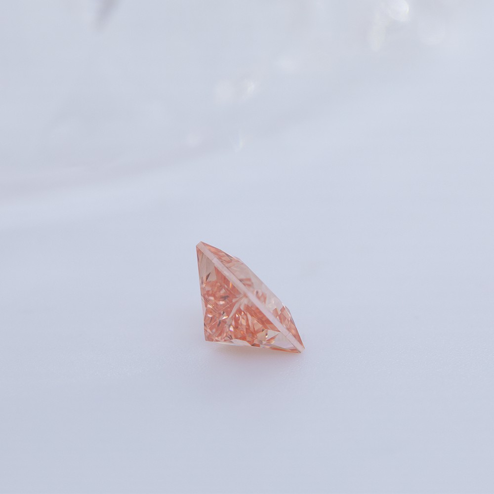 1.63ct princesa marrón - Naranja de lujo corta diamantes CVD