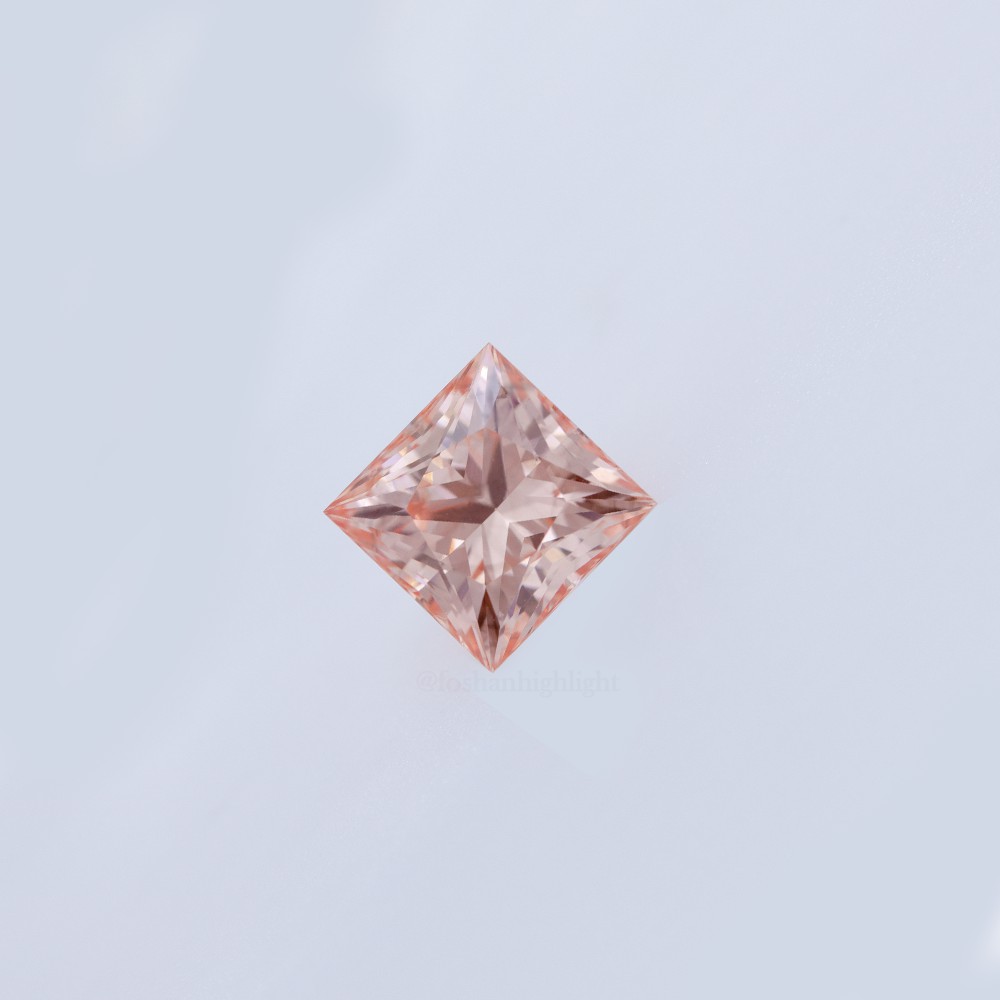 1.63ct princesa marrón - Naranja de lujo corta diamantes CVD