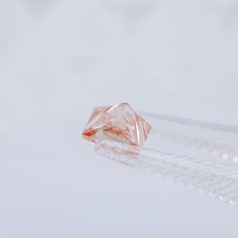 1.63ct princesa marrón - Naranja de lujo corta diamantes CVD