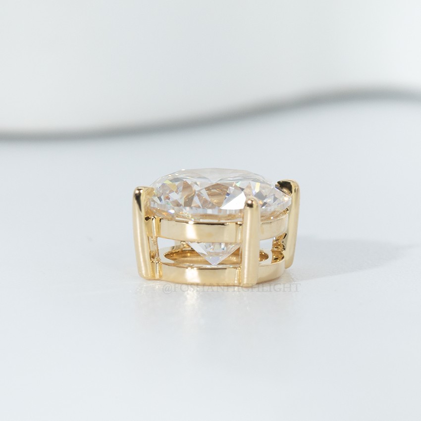 2.1ct diamante redondos clásico colgante de oro de 18 k con cuatro garras