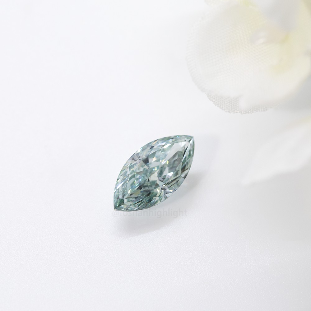 3.02ct Fancy Gris Verde Marquise CVD Diamante