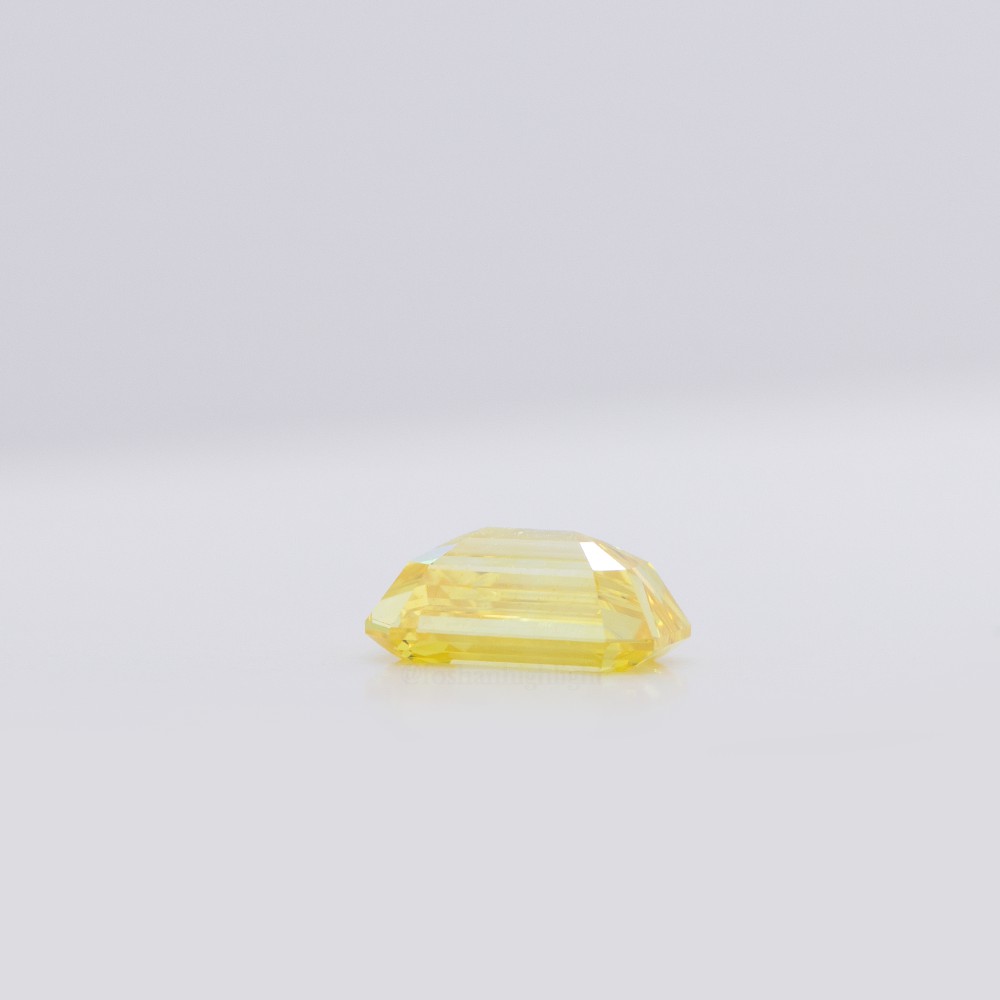 1.28ct Fancy Intenso Amarillo Esmeralda en forma de CVD Diamante