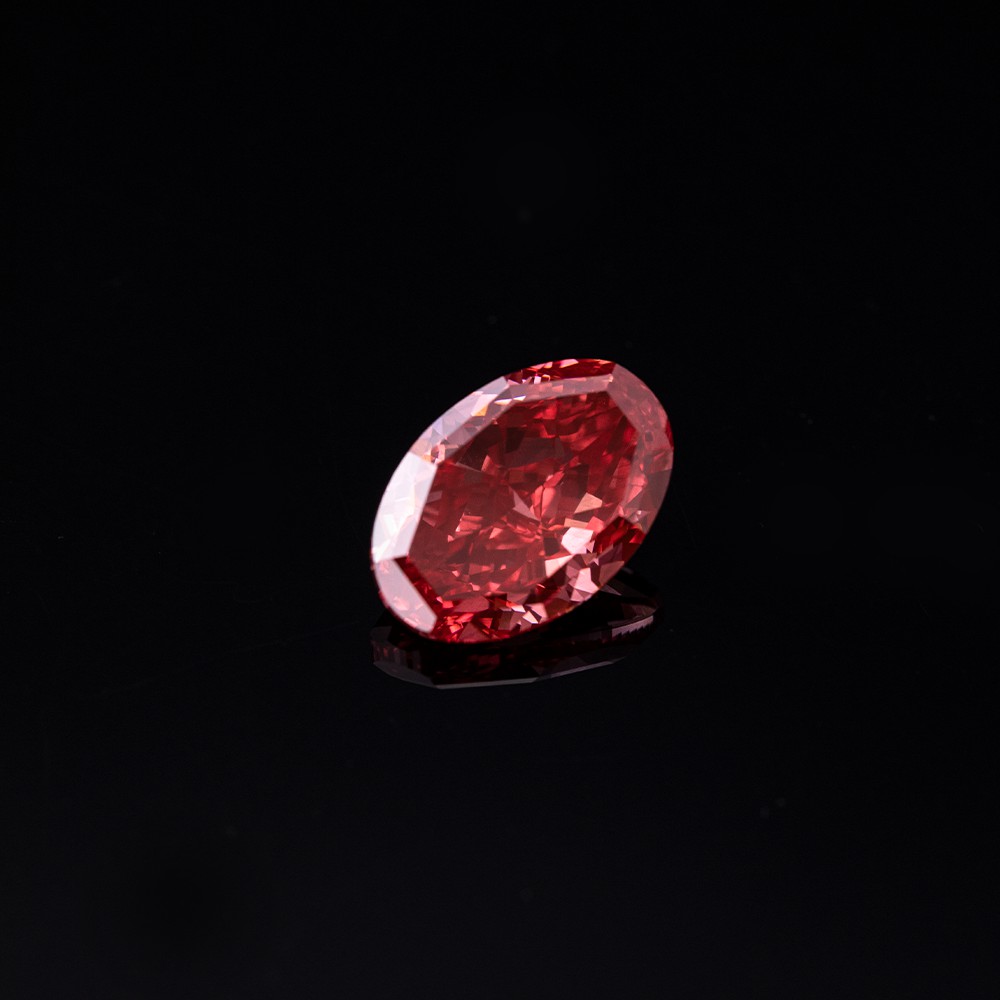 10.02ct diamante CVD oval rojo de gran quilate