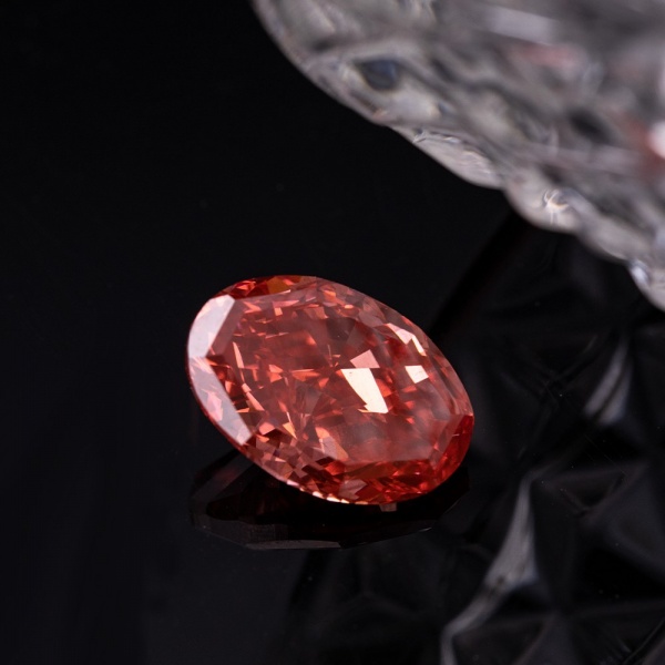 10.02ct diamante CVD oval rojo de gran quilate