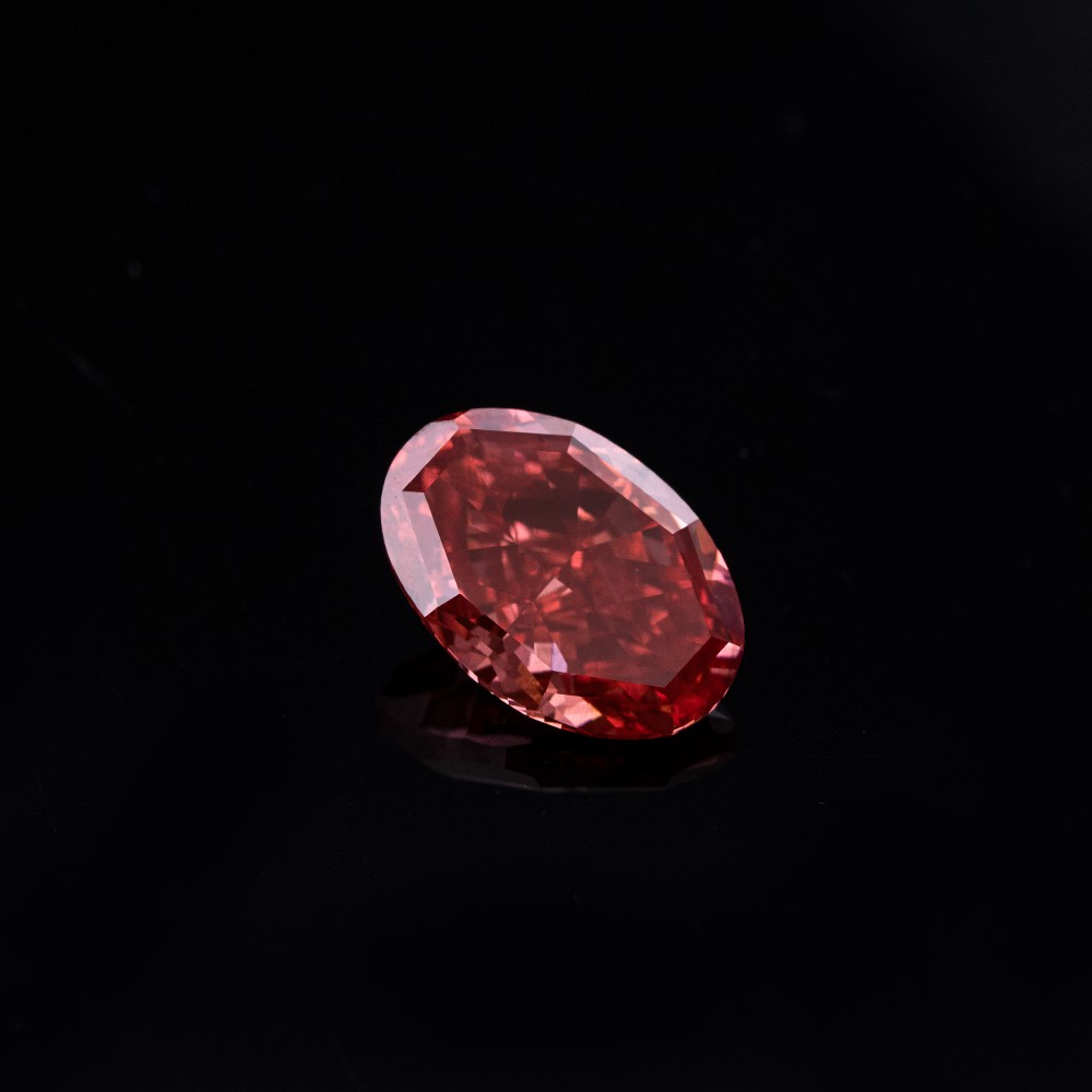10.02ct diamante CVD oval rojo de gran quilate